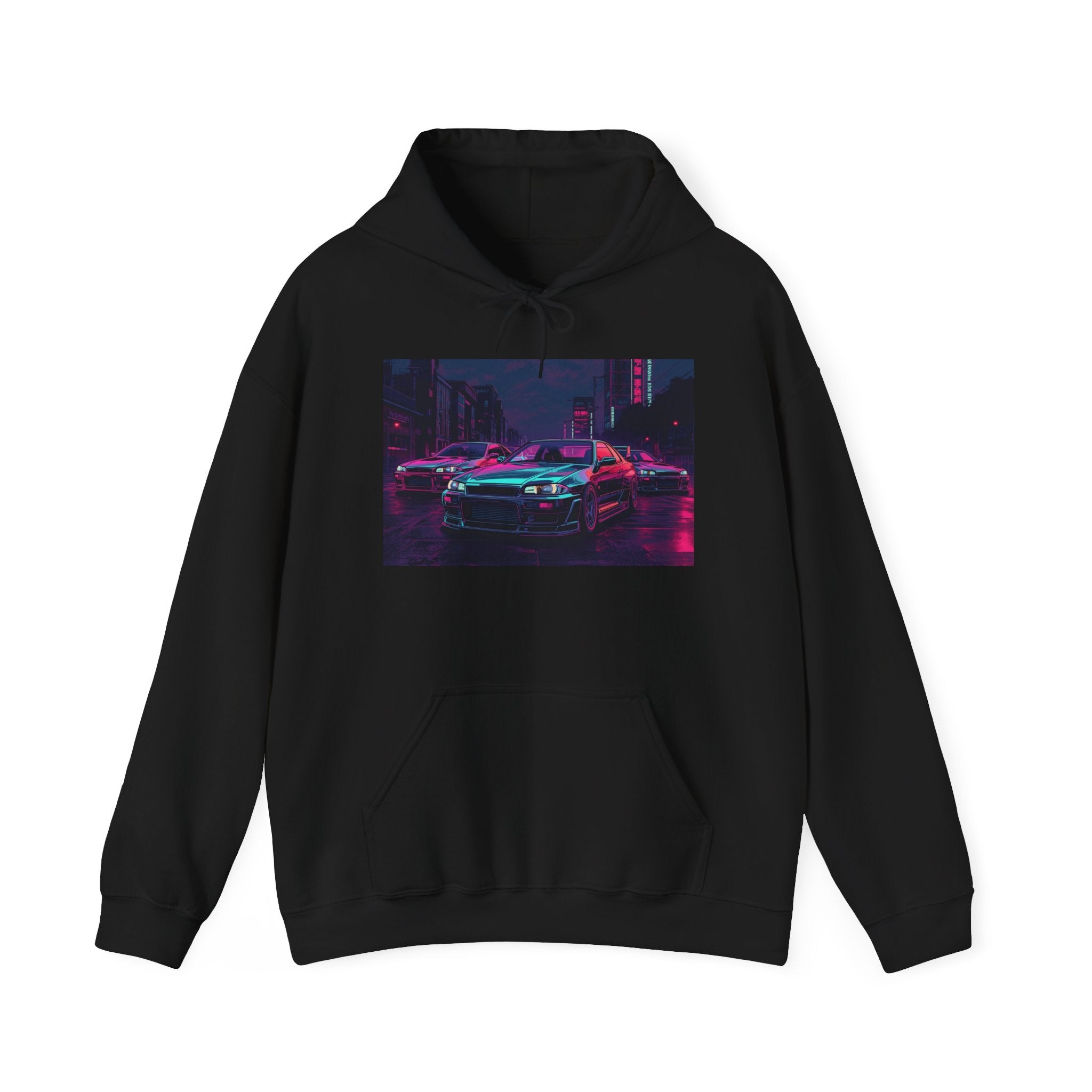 Retro Wave JDM Street Racing Hoodie — 90s Cyberpunk Aesthetic