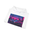 Cyberpunk Neon City Racing Hoodie — Retro Skyline Racing Car Design