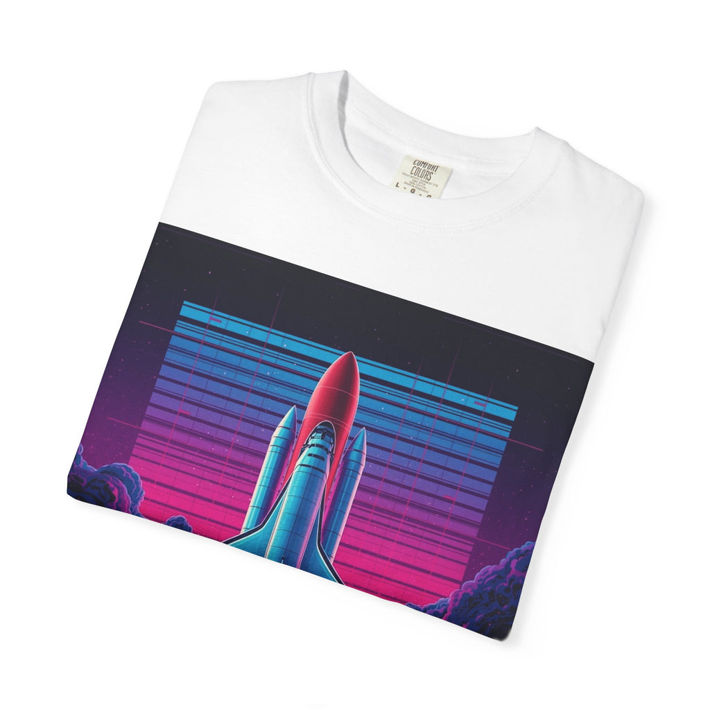 Retro 80s Space Shuttle Tee — Vaporwave Rocket Blast T-Shirt
