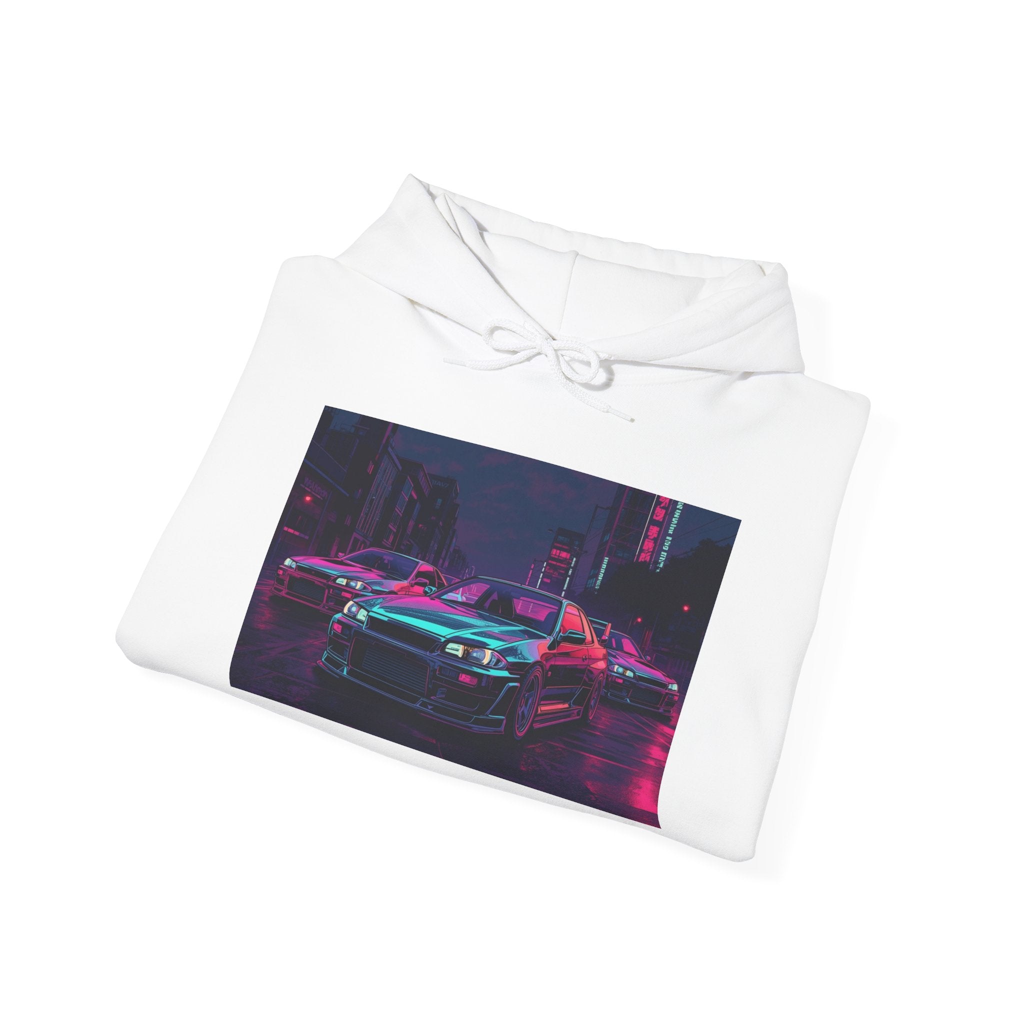 Retro Wave JDM Street Racing Hoodie — 90s Cyberpunk Aesthetic