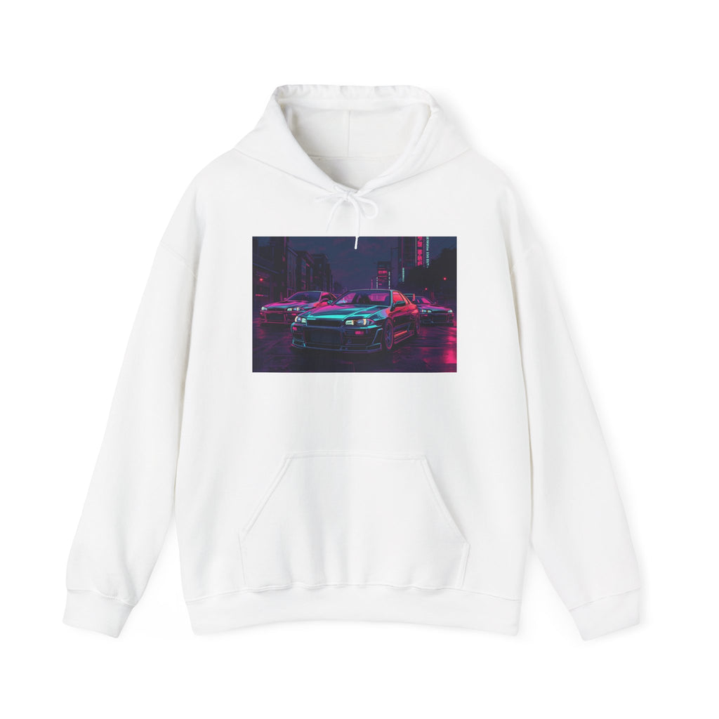 Retro Wave JDM Street Racing Hoodie — 90s Cyberpunk Aesthetic